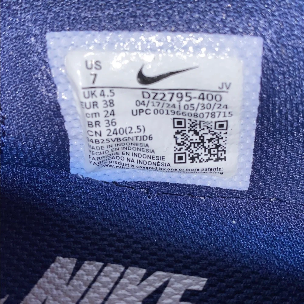 Nike Satin Cortez Sneakers in Navy & White - Picture 8 of 11